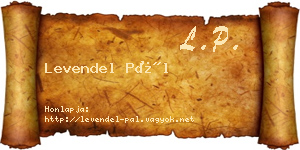 Levendel Pál névjegykártya